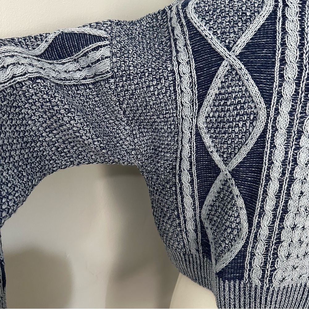 Willow‎ & Wind Knitted Sweater, Cropped, Navy, Light Grey, Oversized, Large - Picture 6 of 12